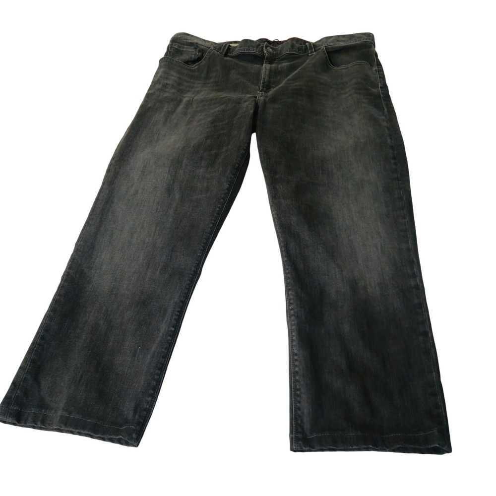 Alberto Jeans Mens 40 Gray Modern Fit Dark Wash Handcrafted Denim Straight